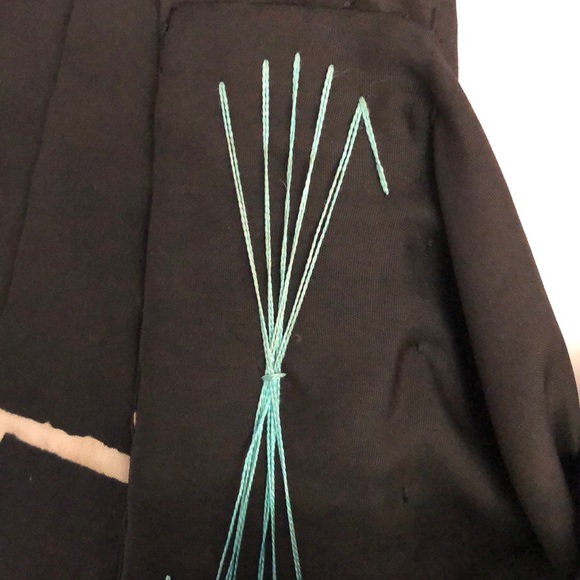 Vintage silk graphic print seagull Kimono robe - Picture 5 of 12